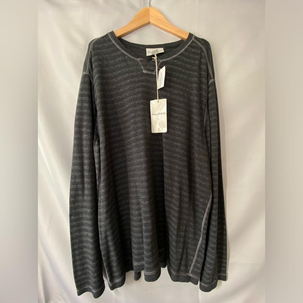 TOMMY BAHAMA SAN SALVATOR REVERSIBLE STRIPE SPLIT-NECK SHIRT